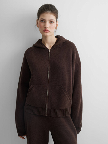 Худи из 100% мериноса, коричневый