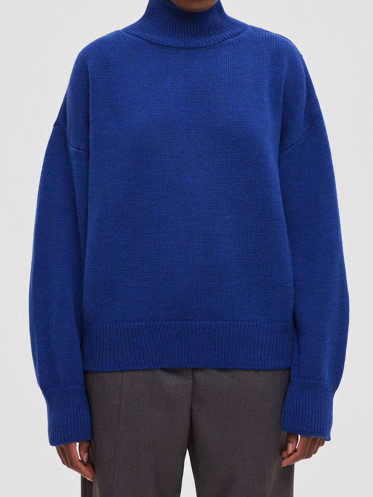 Свитер свободного кроя, синий