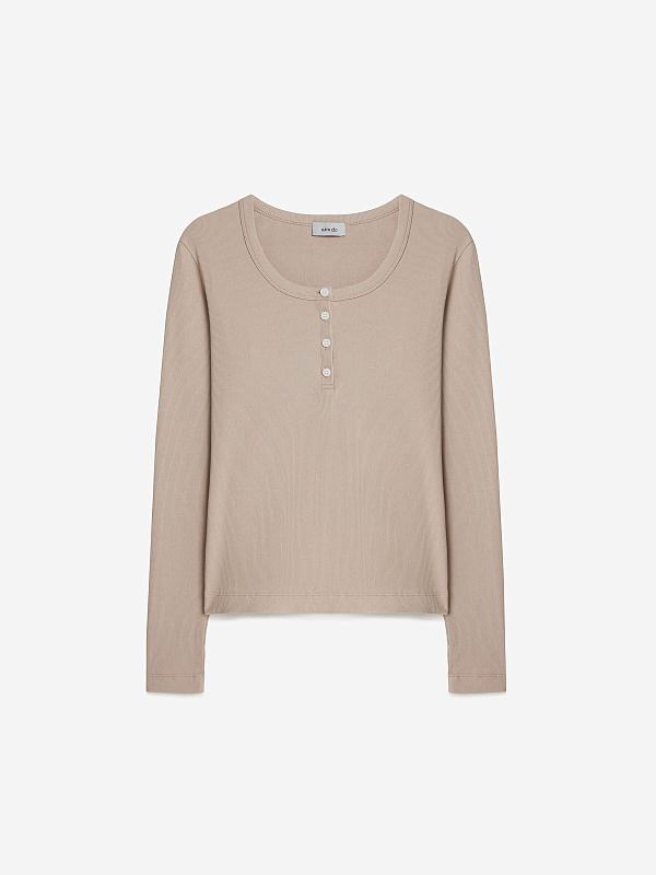 Лонгслив из трикотажа на пуговицах, фото 1