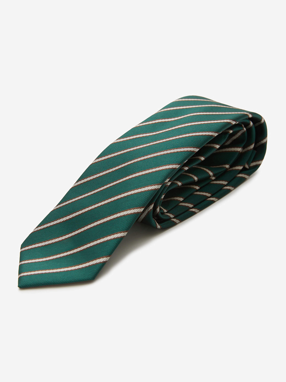 Галстук в полоску 021, зеленый