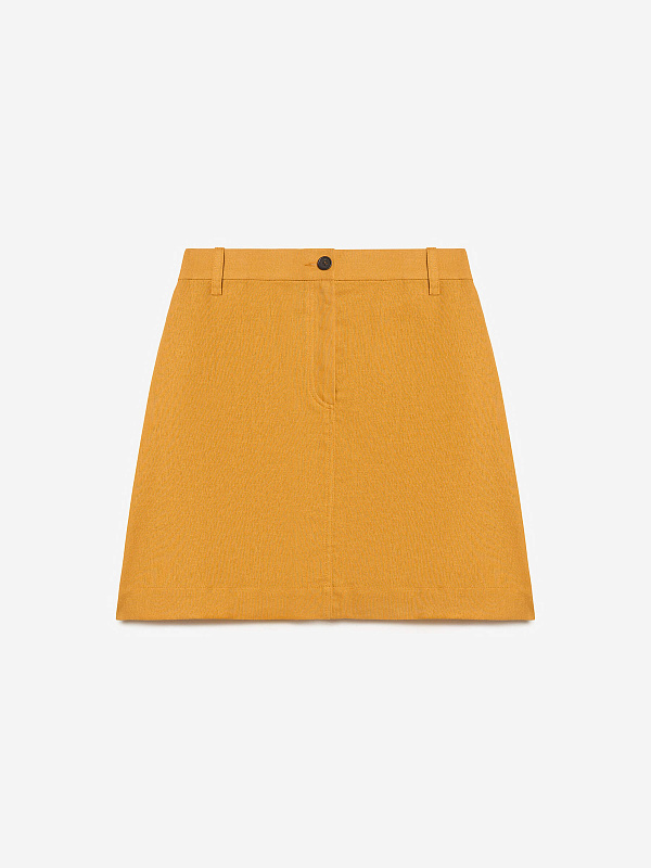 Юбка мини из льняной ткани, фото 1