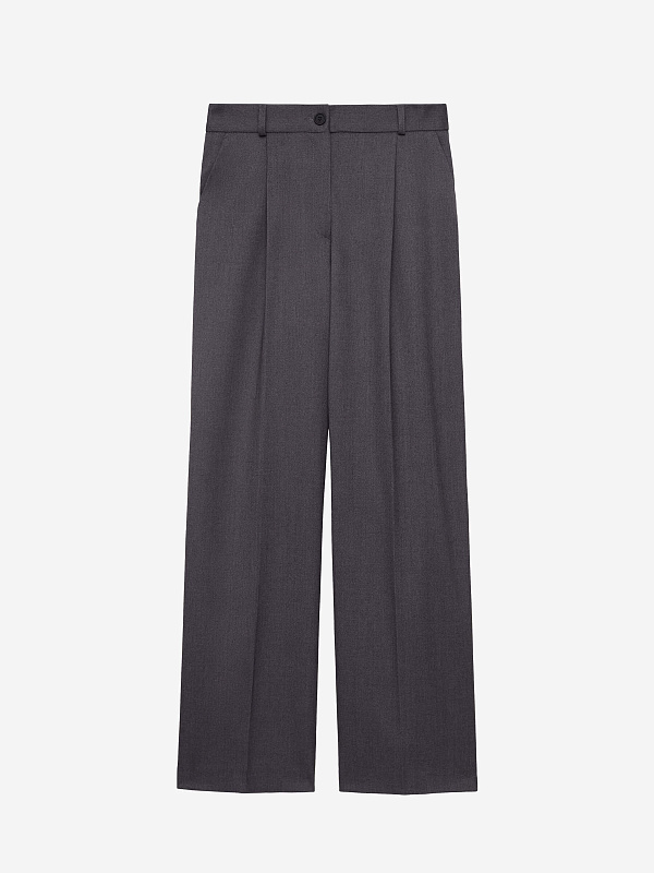 Брюки свободного кроя с защипами, фото 1