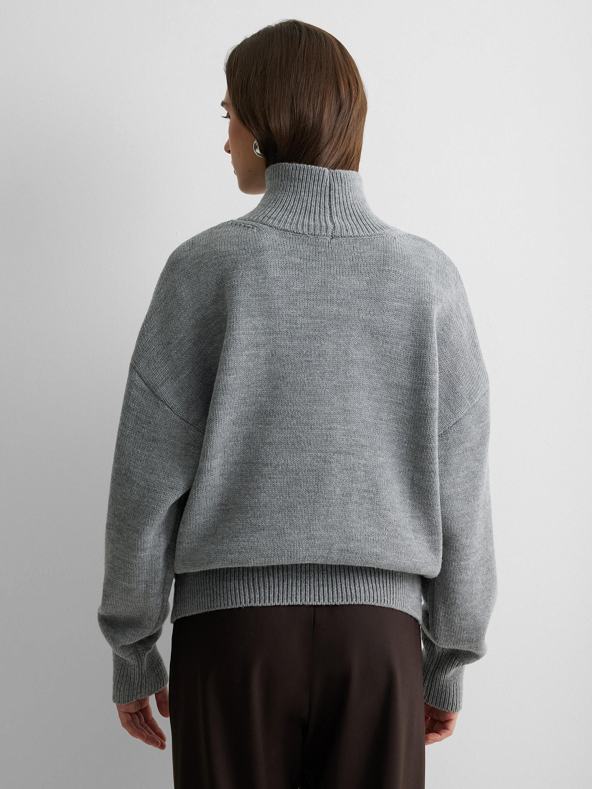 Свитер свободного кроя, серый