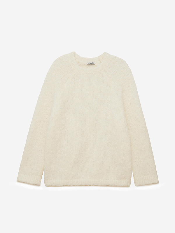 Джемпер удлиненный букле из альпаки и шерсти, фото 1