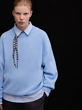 Джемпер свободного кроя, голубой