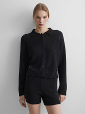 Кардиган из хлопка букле, черный