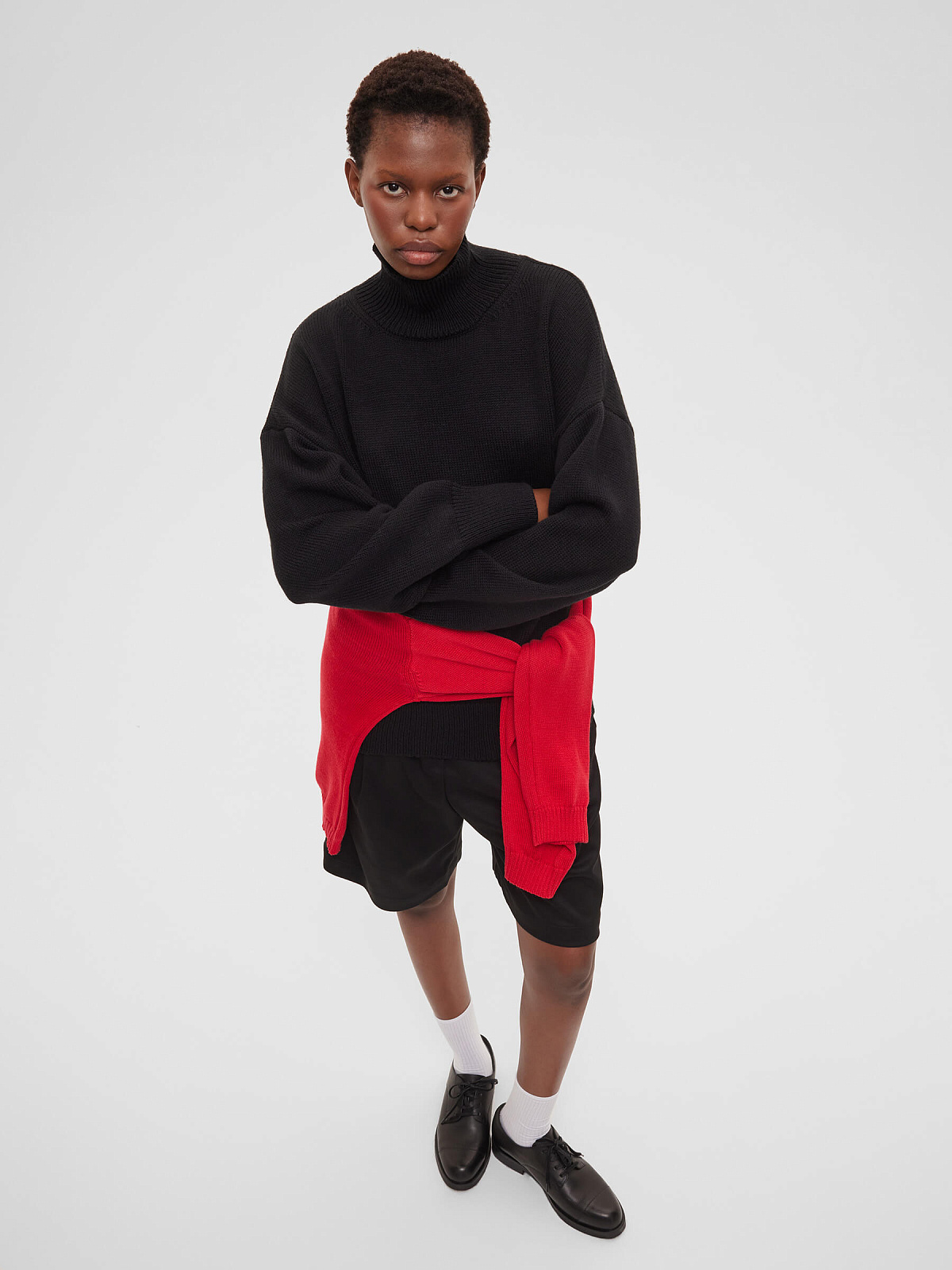 Свитер свободного кроя, черный