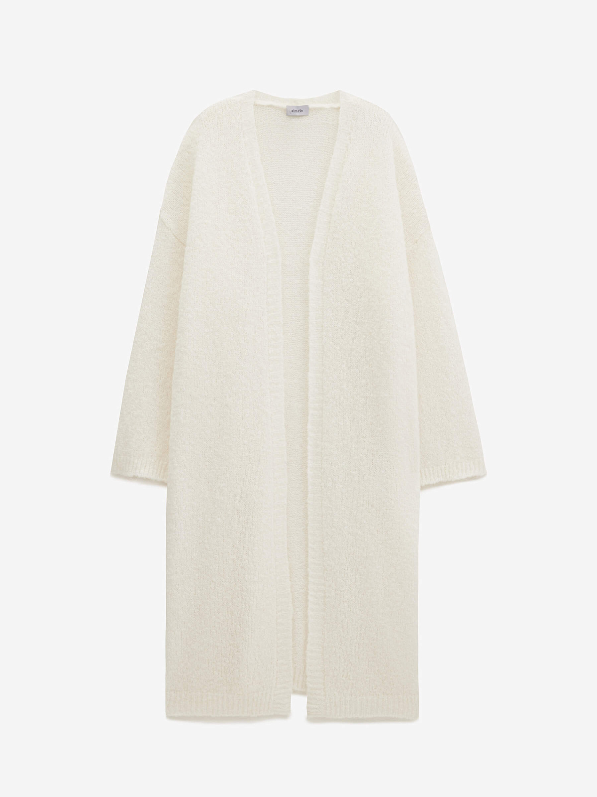 Кардиган удлиненный из мохера, белый