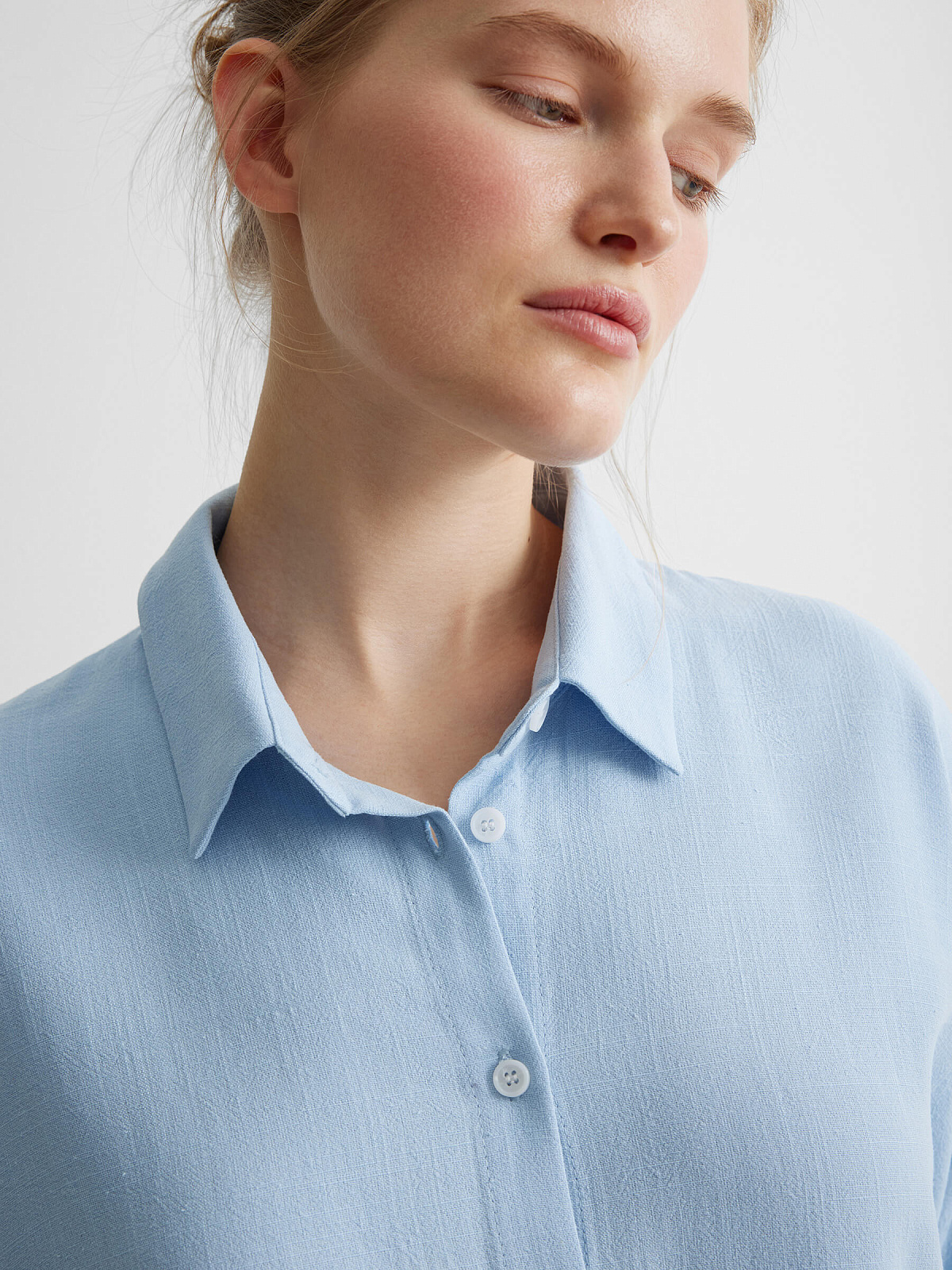 Костюм изо льна 0222, голубой