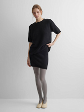 Юбка-мини из хлопка букле, черный