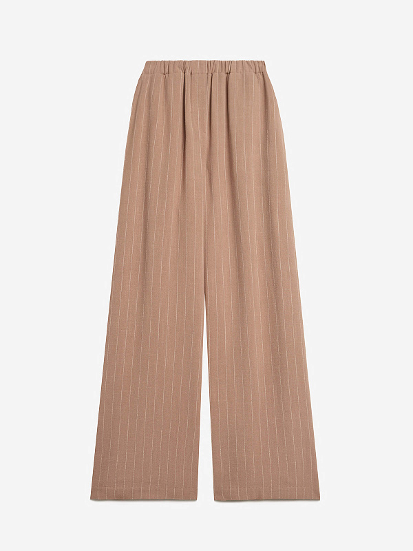 Брюки льняные на резинке в полоску, фото 1