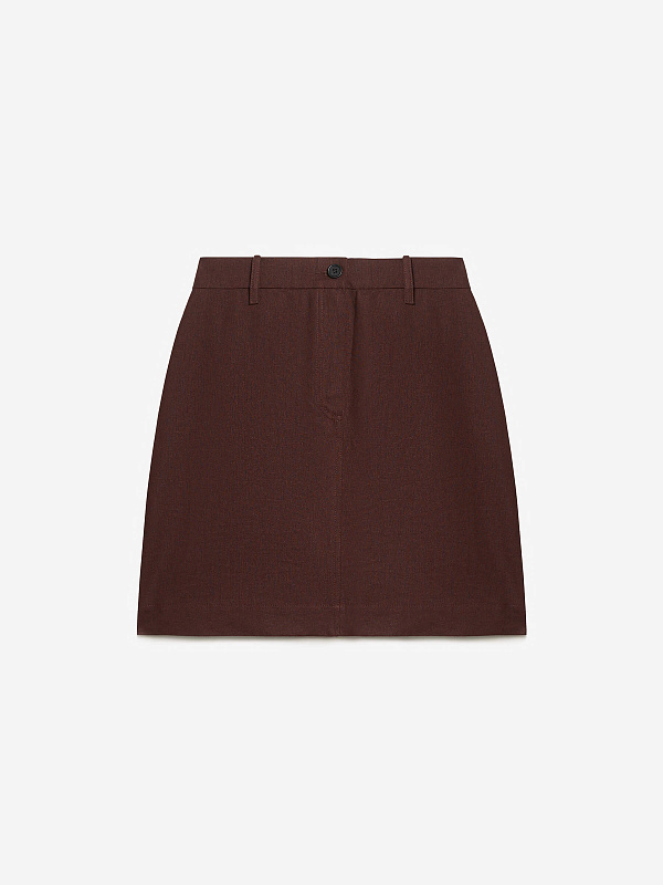 Юбка мини из льняной ткани, фото 1