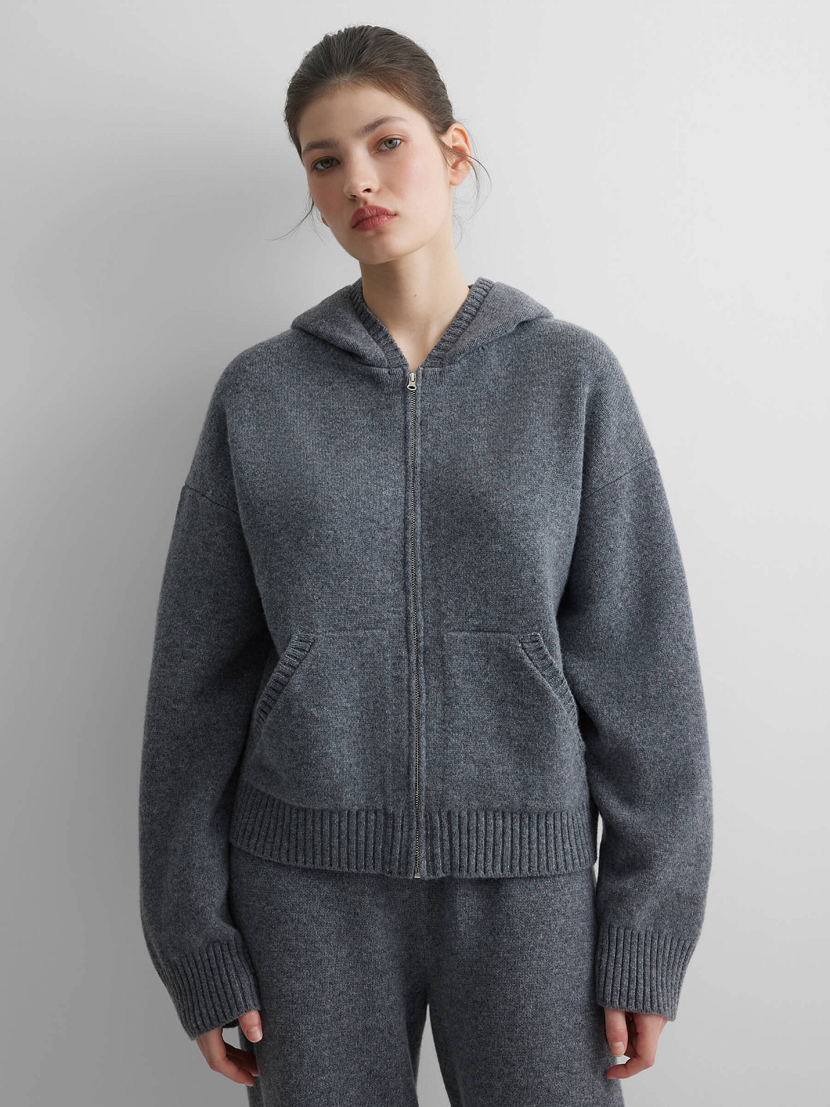 Худи из 100% мериноса, серый