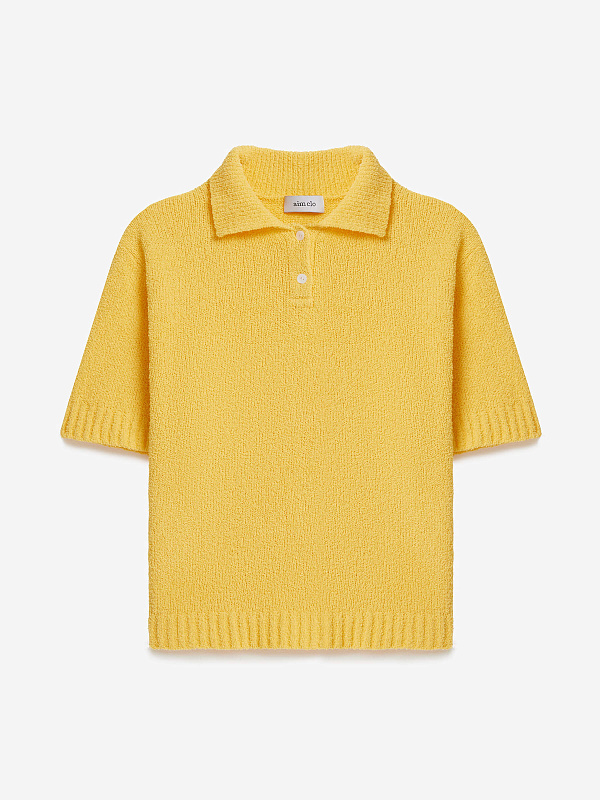 Поло с коротким рукавом из хлопка букле, фото 1