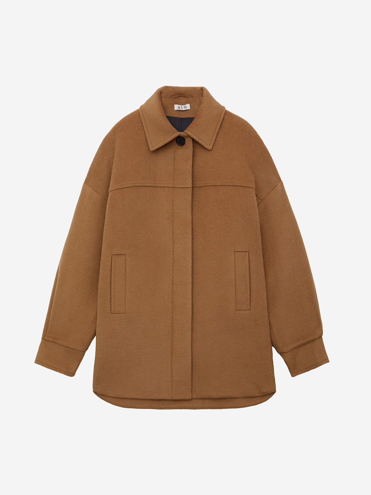 Пальто рубашечного кроя с потайной застежкой, кэмел, фото 10