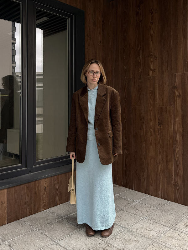 Поло с коротким рукавом из хлопка букле, светло-голубой, фото 1