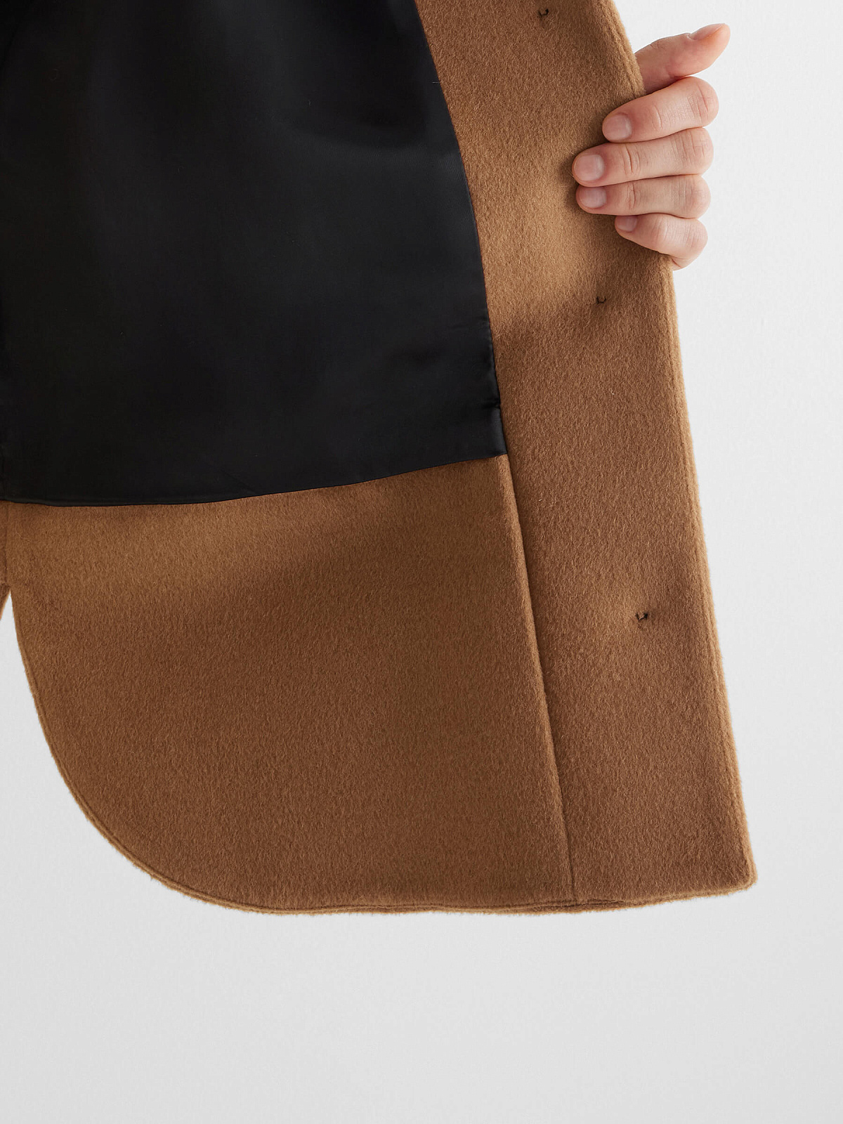 Пальто рубашечного кроя с потайной застежкой, кэмел, фото 8