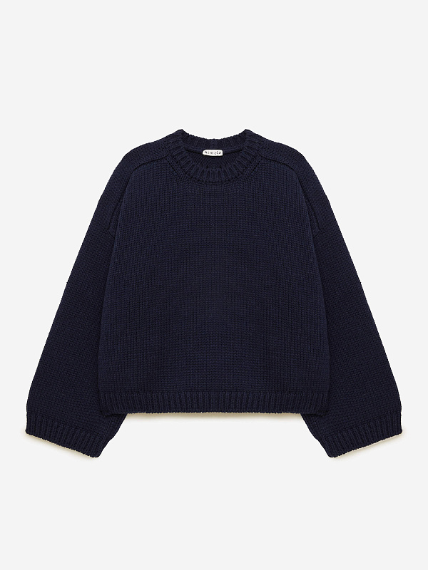 Джемпер с цельным плечом крупной вязки, фото 1