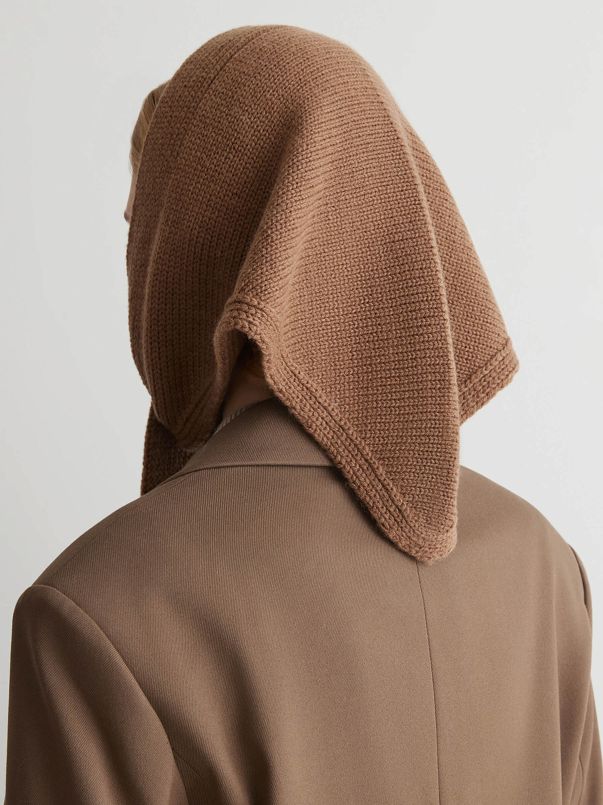 Косынка из шерсти, кофейный