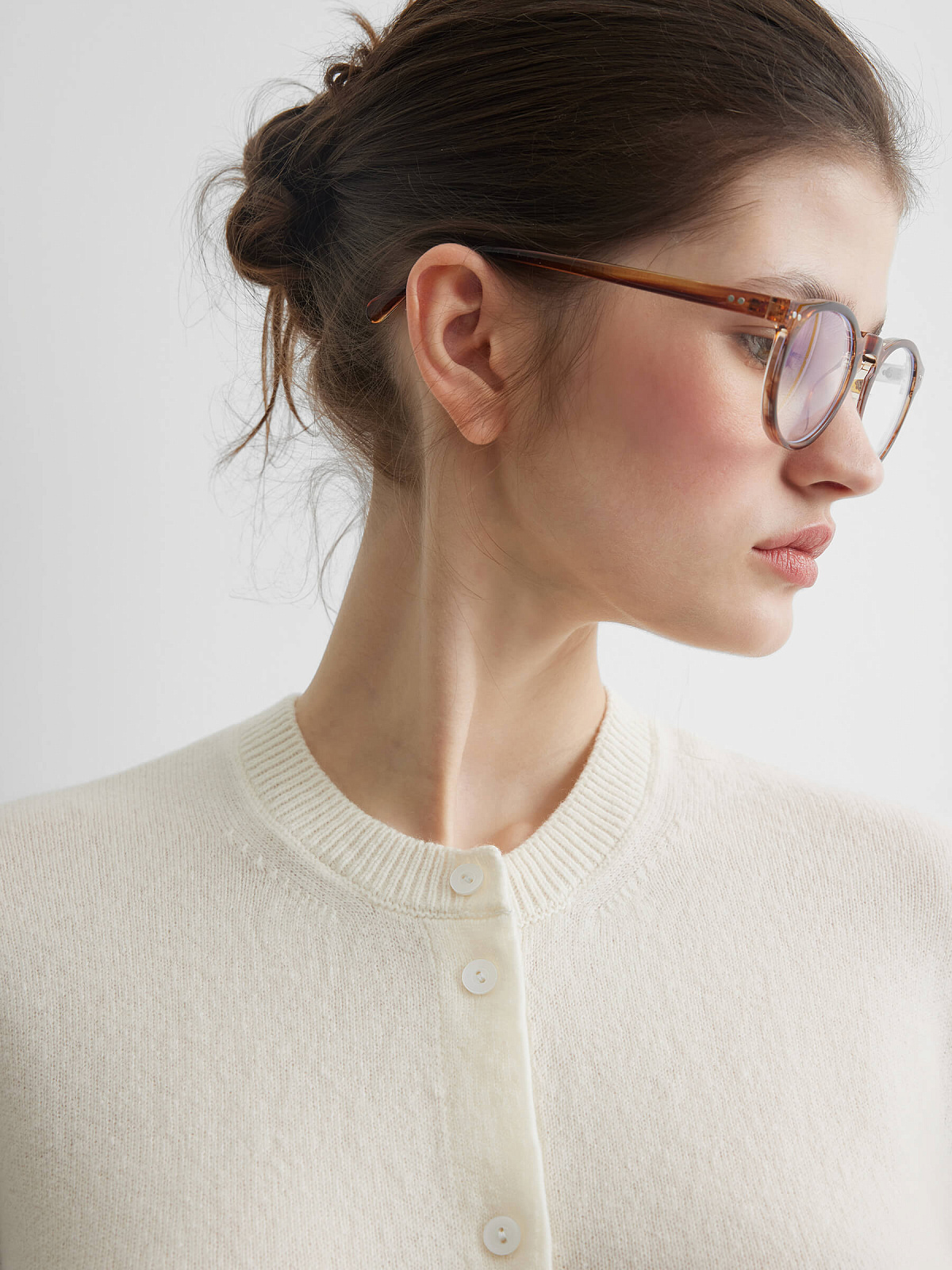 Кардиган на пуговицах из 100% мериноса, молочный