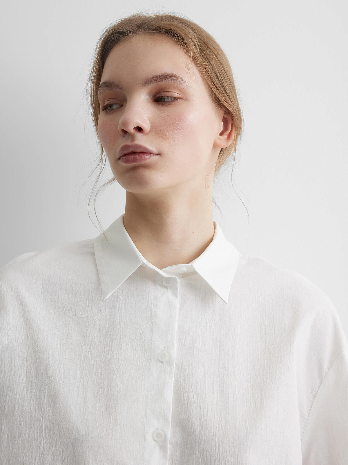 Рубашка свободного кроя 0221, молочный