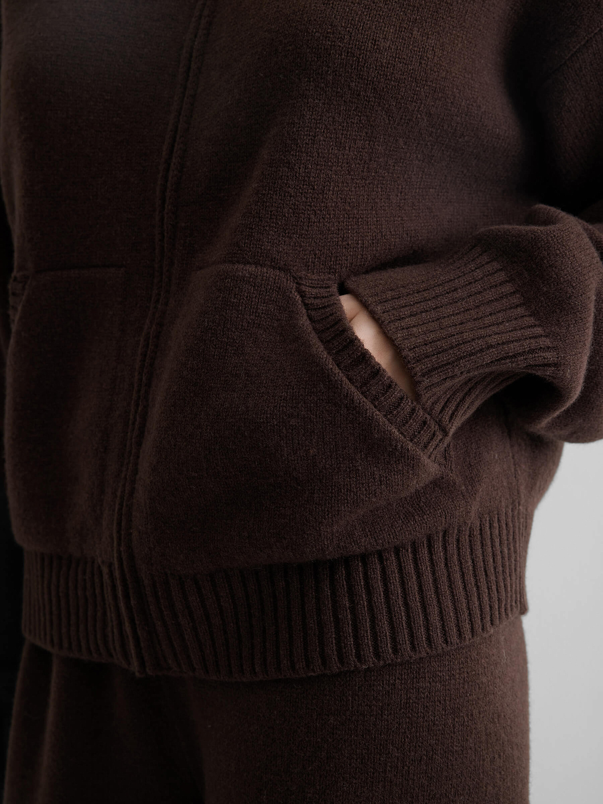 Худи из 100% мериноса, коричневый