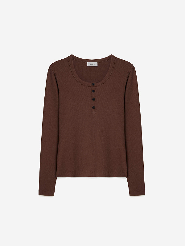 Лонгслив из трикотажа на пуговицах, фото 1