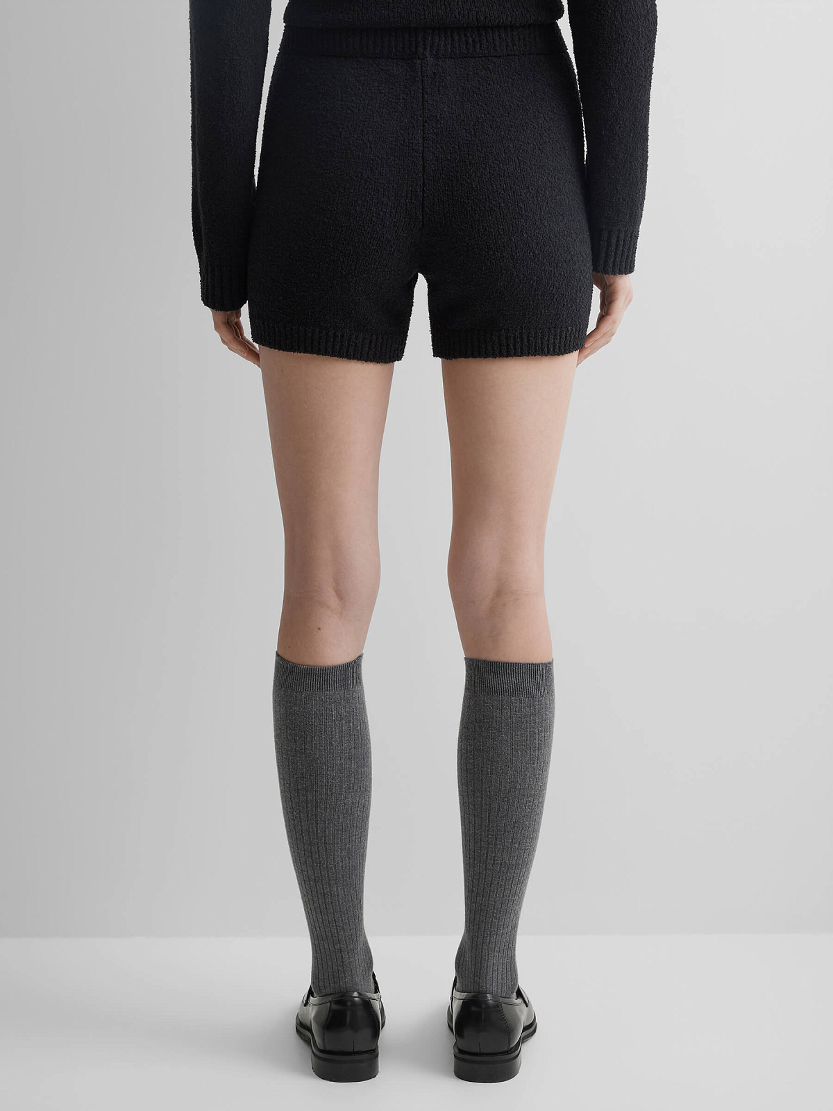 Шорты из хлопка букле, черный