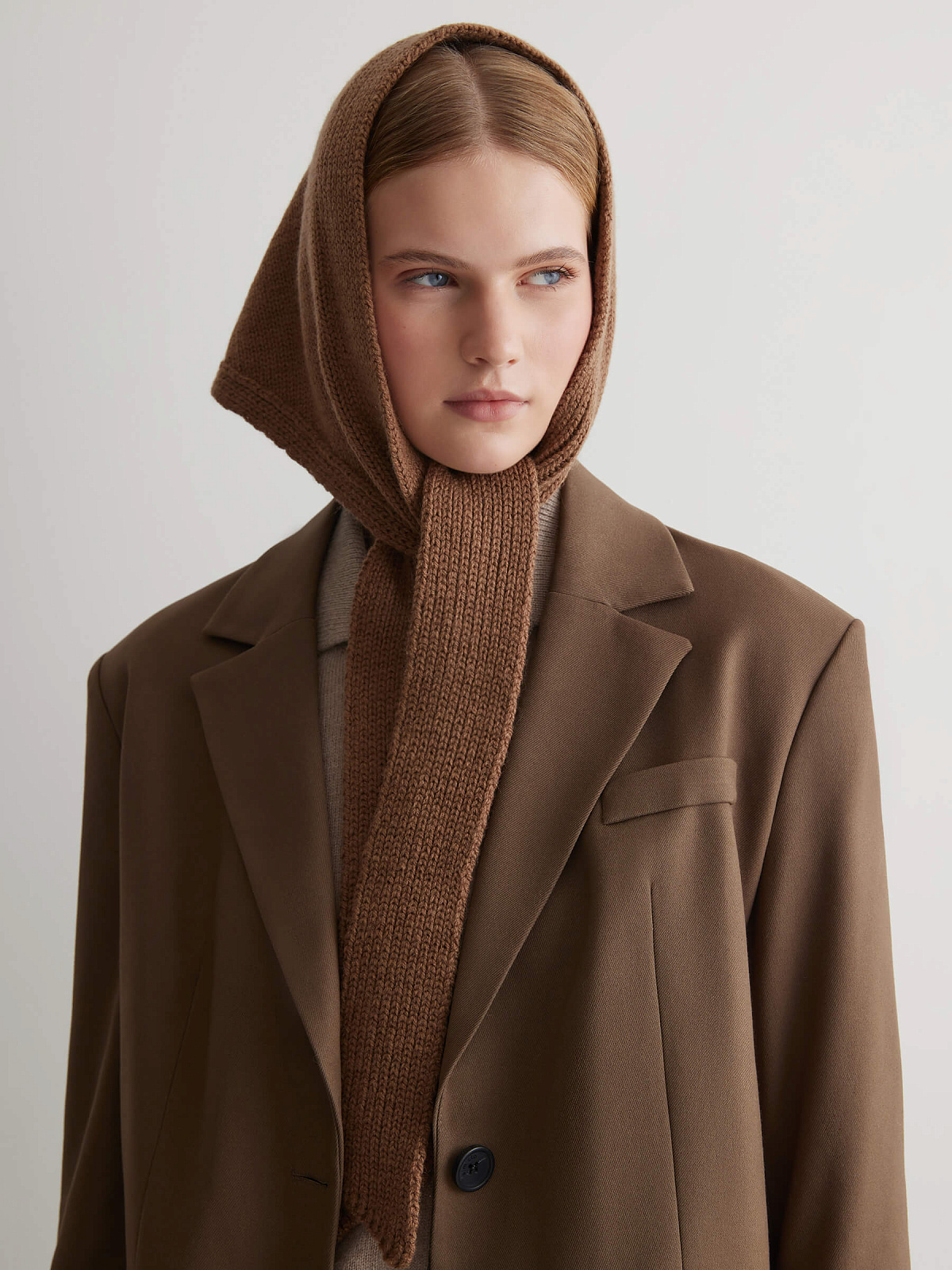 Косынка из шерсти, кофейный