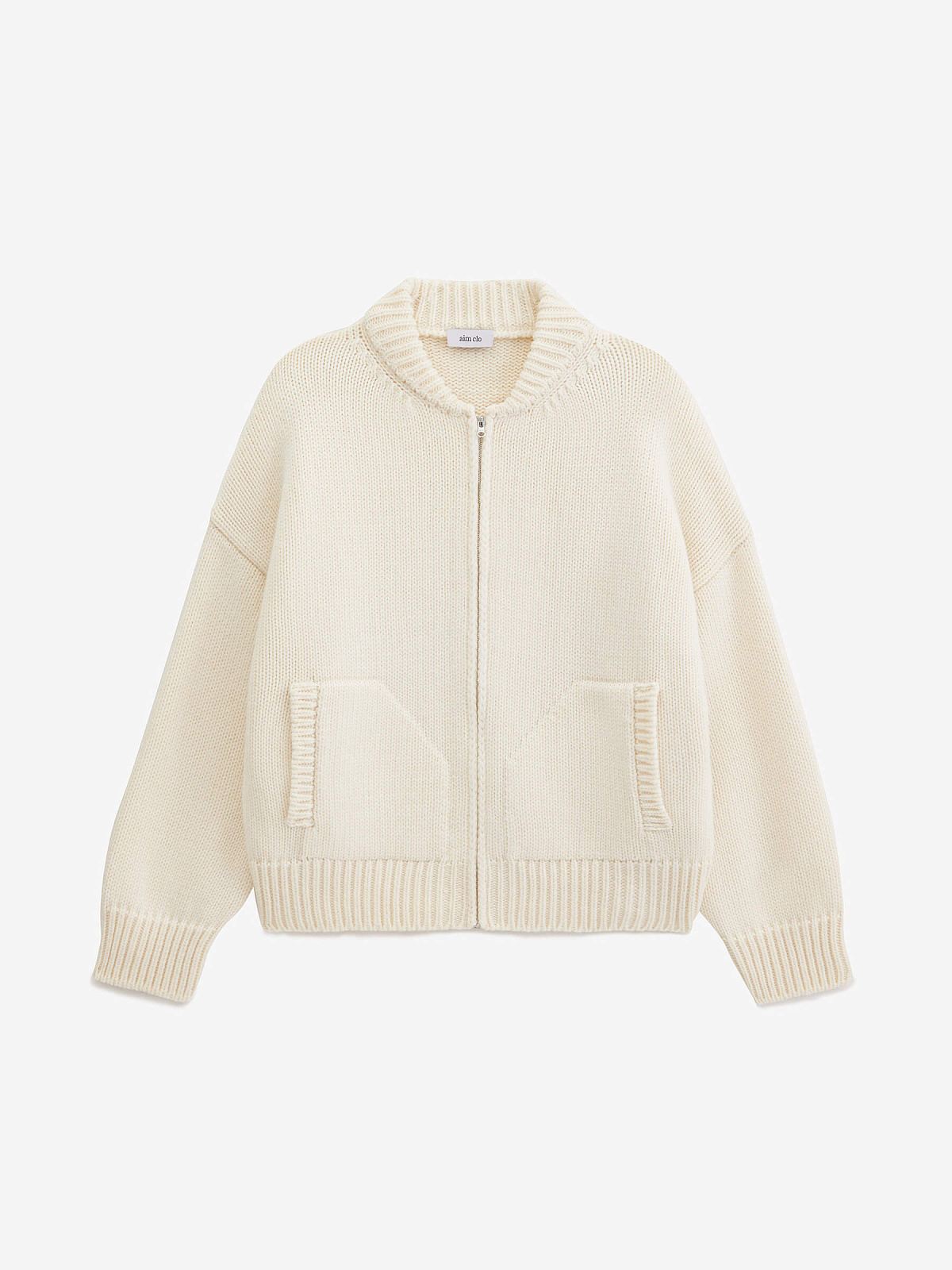 Вязаный бомбер, молочный