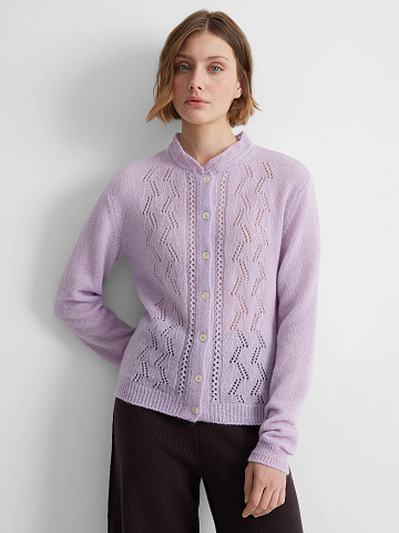 Кардиган из мохера с ажуром, фото 1