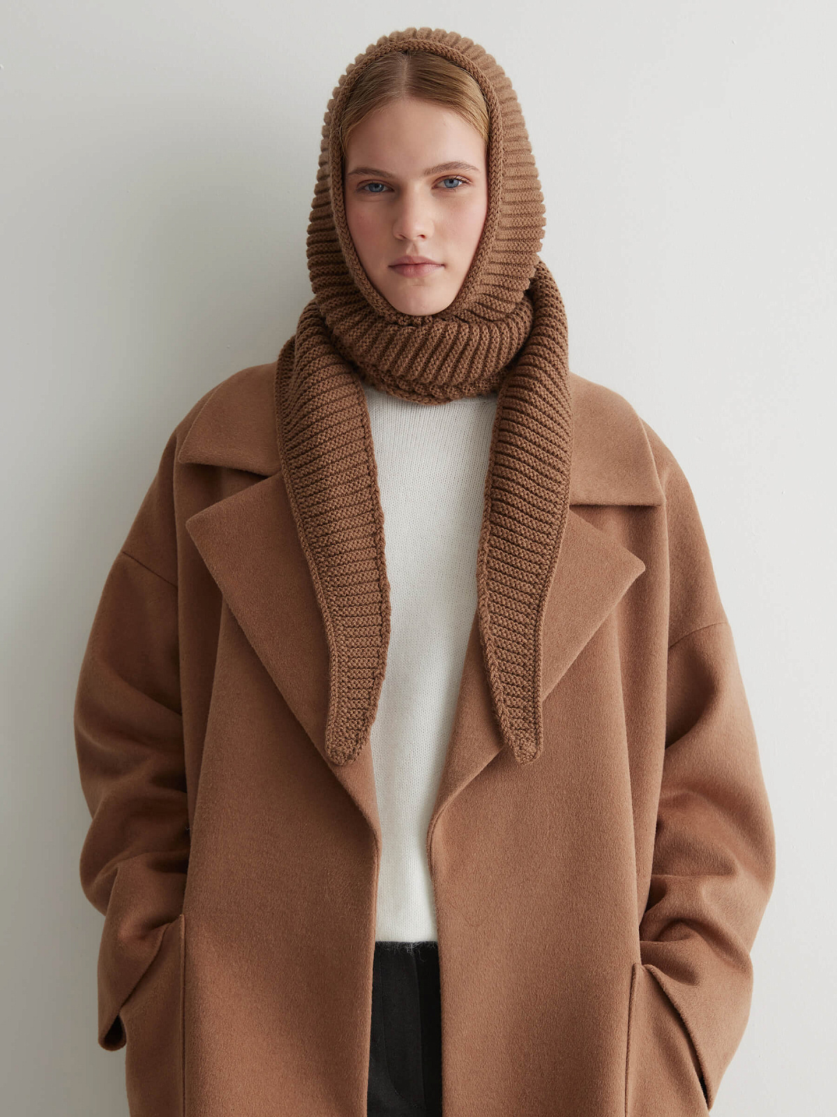 Капюшон-шарф, кофейный