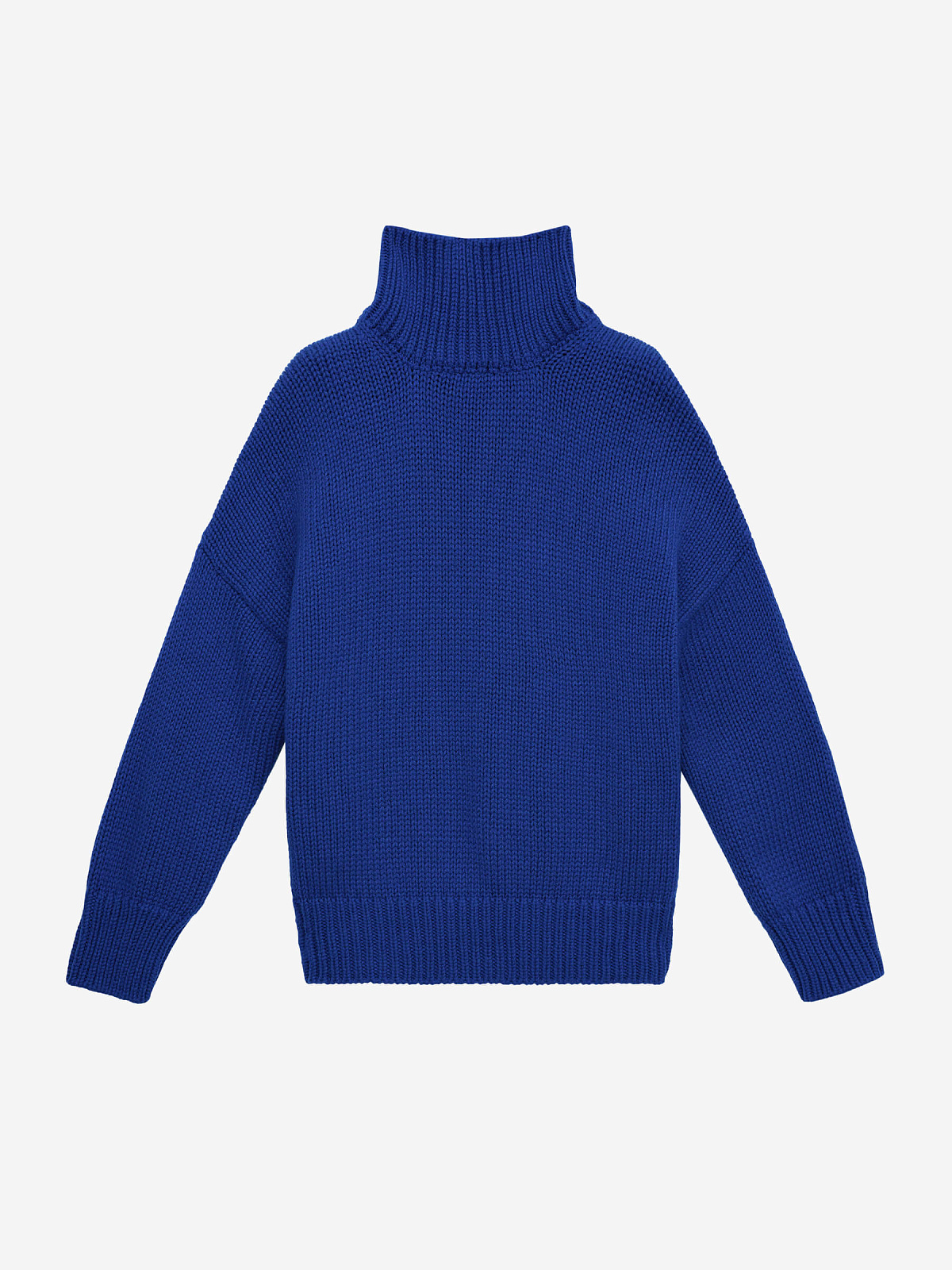 Свитер свободного кроя крупной вязки, синий
