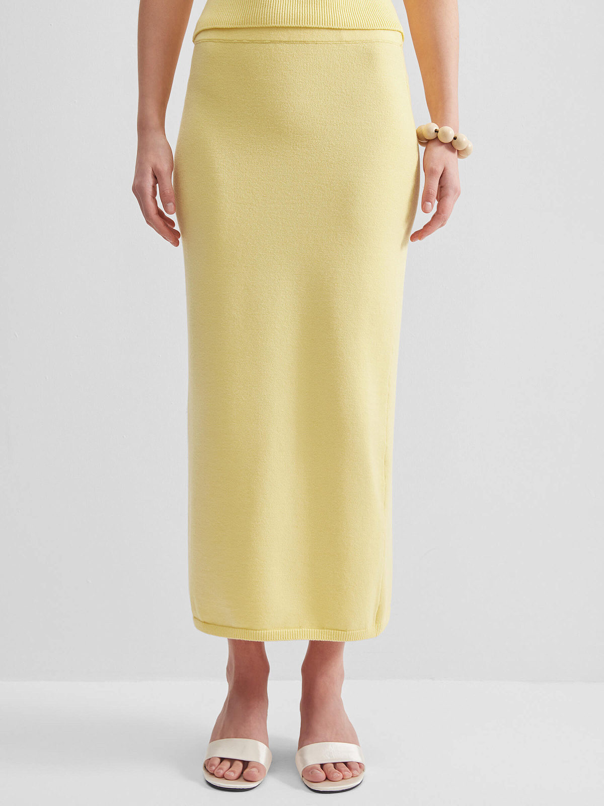 Юбка макси из вискозы, желтый