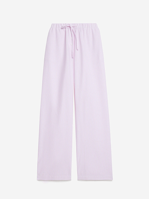 Брюки из хлопка на резинке в полоску, фото 1