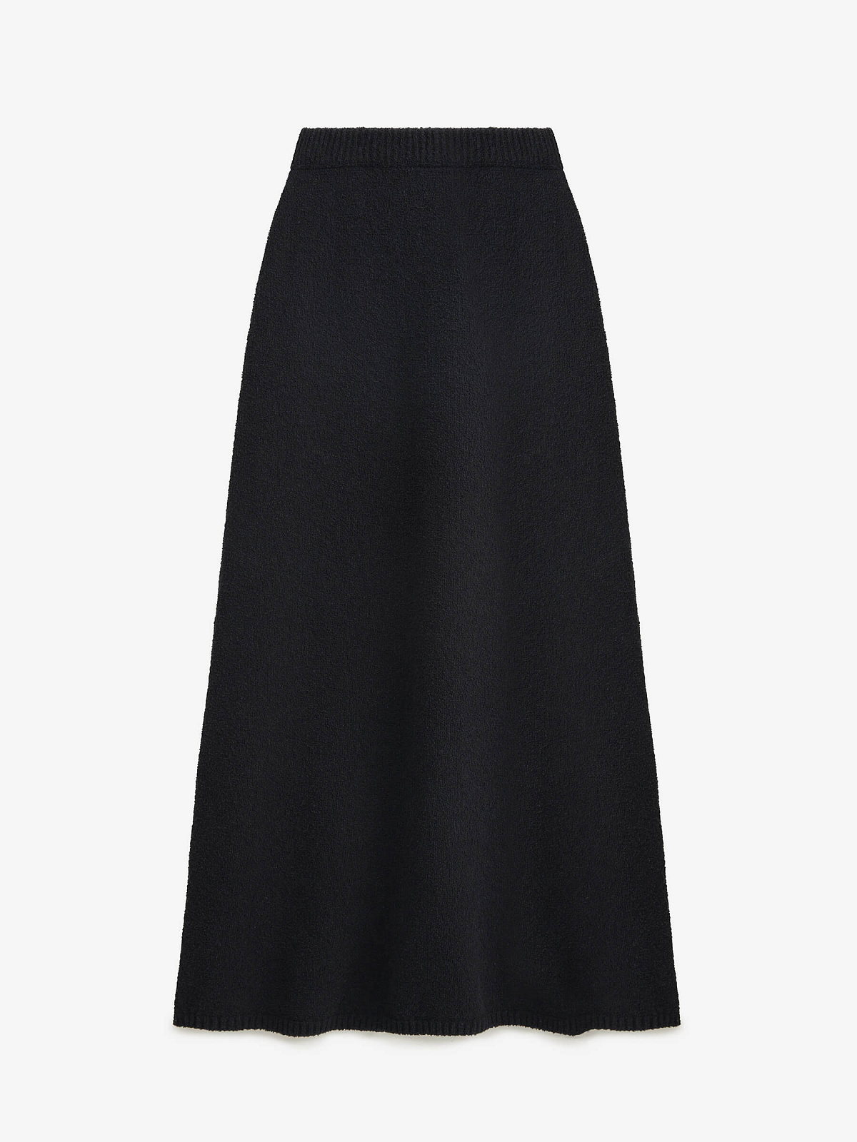 Юбка А-образного силуэта из хлопка букле, черный