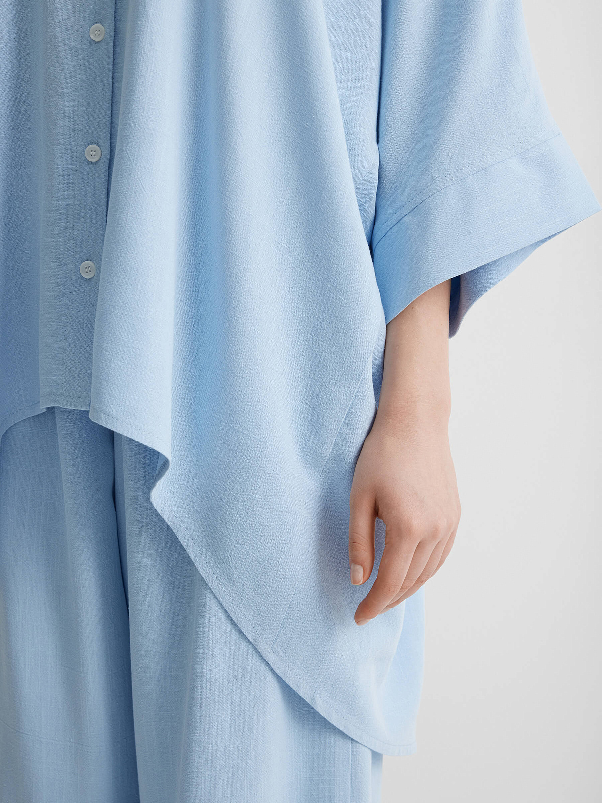 Костюм изо льна 0222, голубой