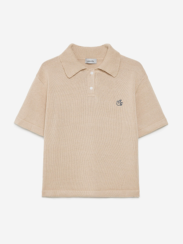 Поло с коротким рукавом из хлопка с вышивкой, фото 1