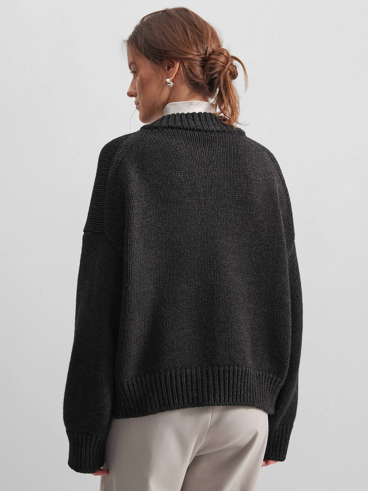 Вязаный бомбер, антрацит