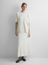 Юбка А-образного силуэта из хлопка букле, белый