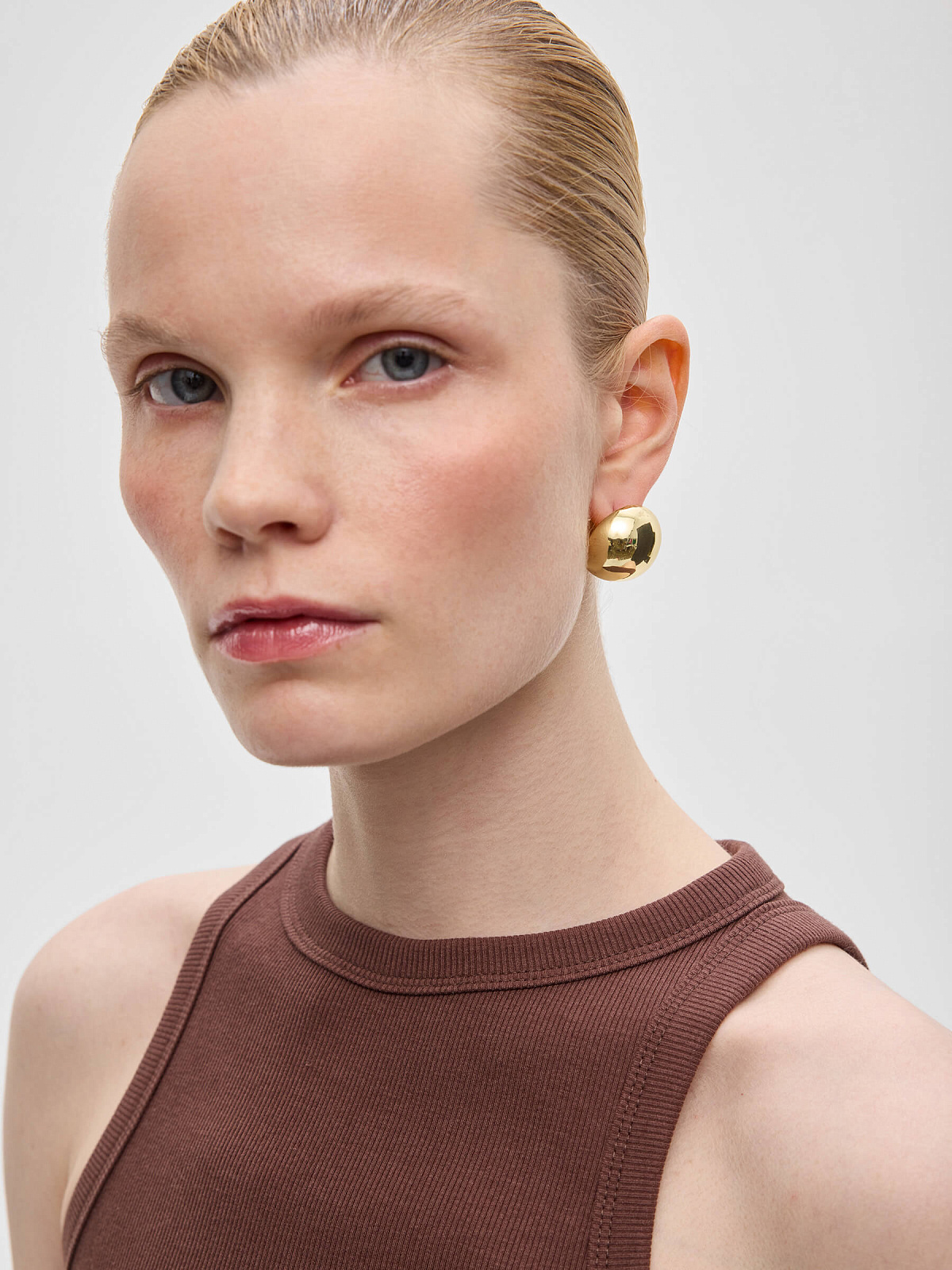 Кроп-майка 0130, коричневый