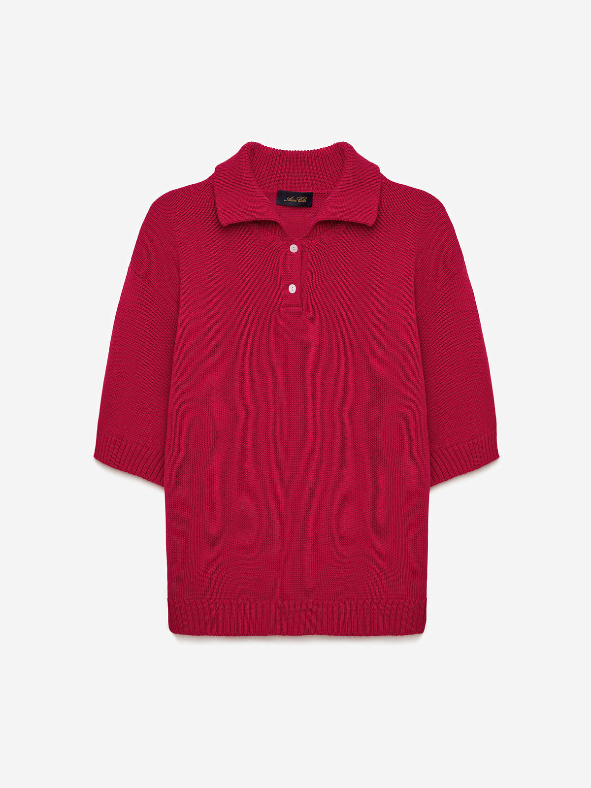 Поло с коротким рукавом из хлопка, красный