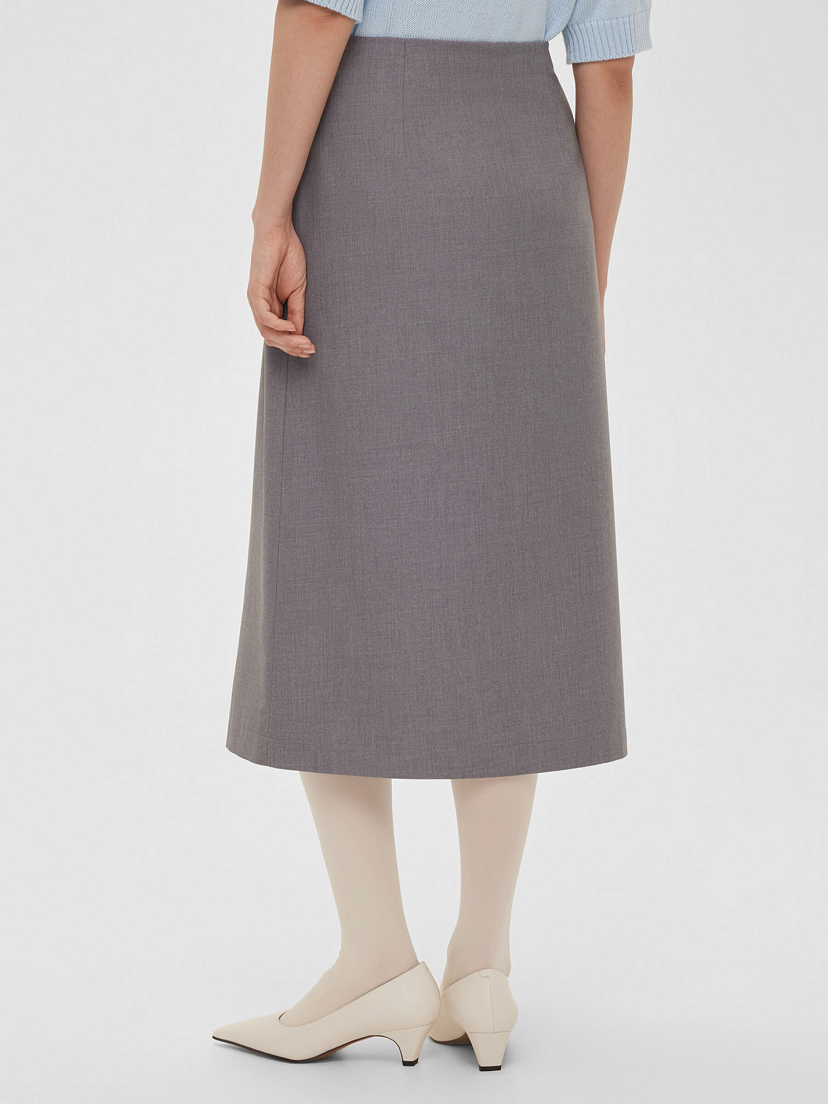 Юбка миди с запахом 0133, серый