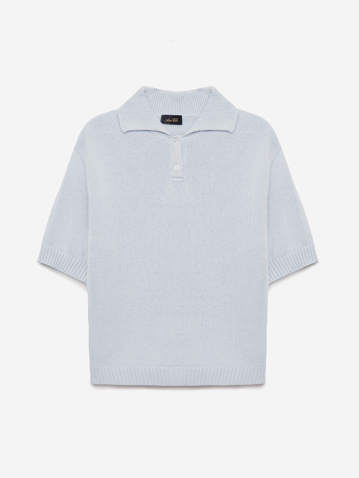 Поло с коротким рукавом из хлопка, голубой