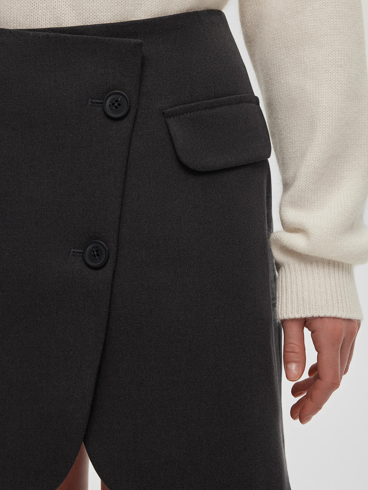 Юбка-мини из костюмной ткани, графитовый