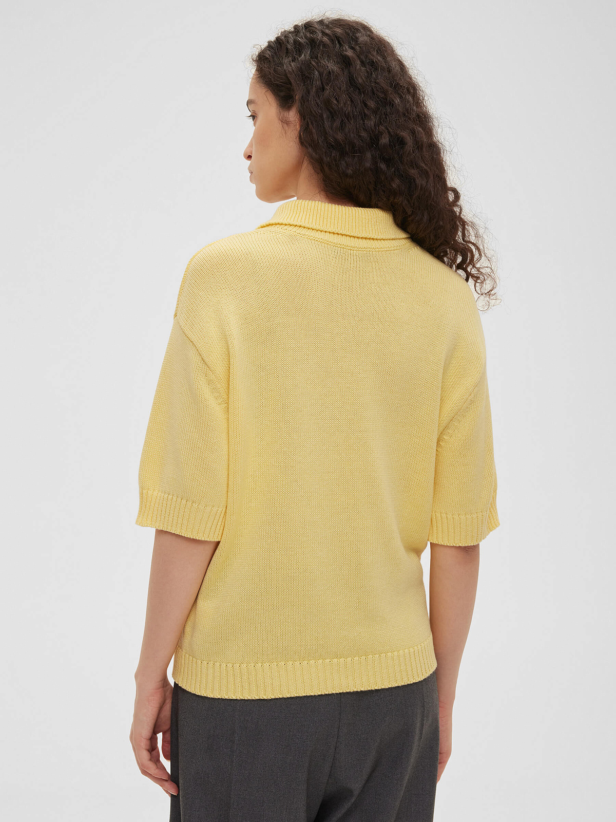 Поло с коротким рукавом из хлопка, желтый