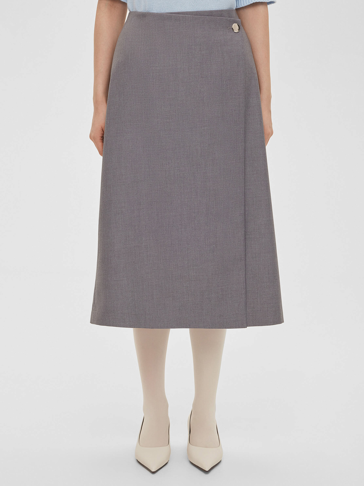 Юбка миди с запахом 0133, серый