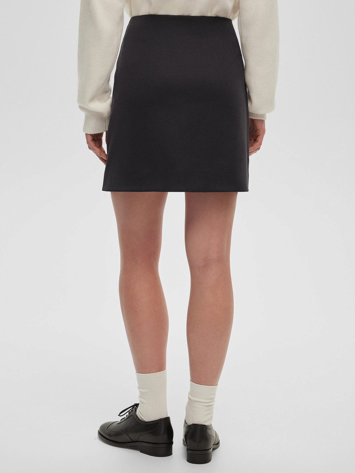 Юбка-мини из костюмной ткани, графитовый